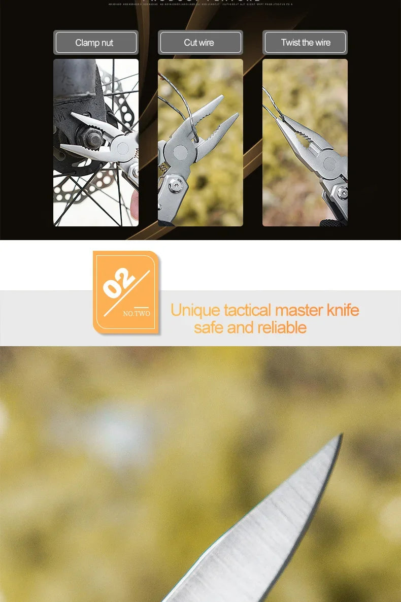 Mini Folding Multi-Tool Pocket Knife with Pliers – Tactical Outdoor Survival Tool