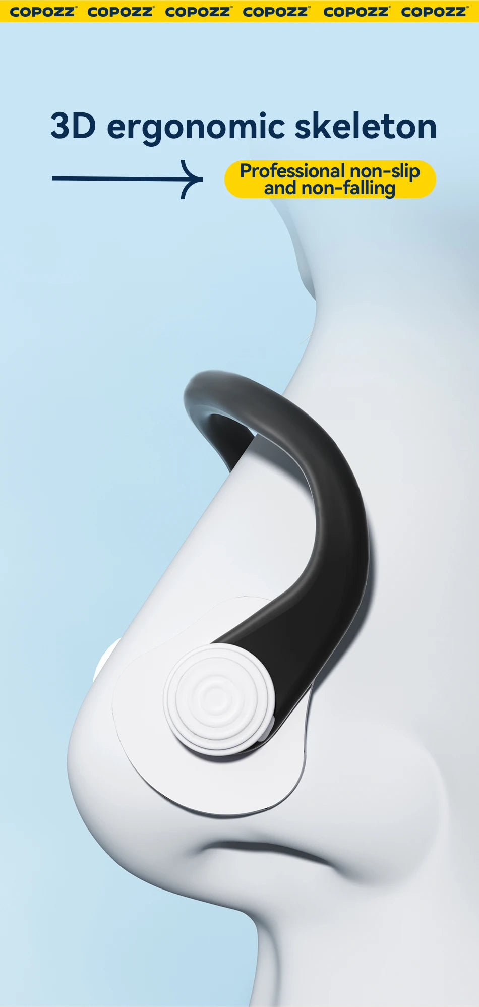 COPOZZ Silicone Swimming Earplugs & Nose Clip Set