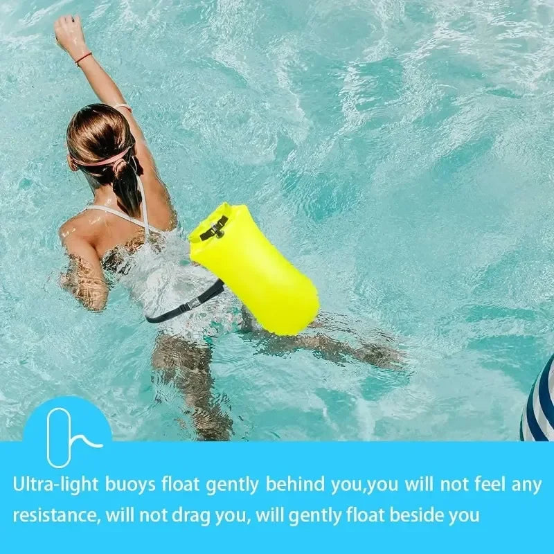 Inflatable Swim Buoy Dry Bag – Towable Waterproof Safety Float