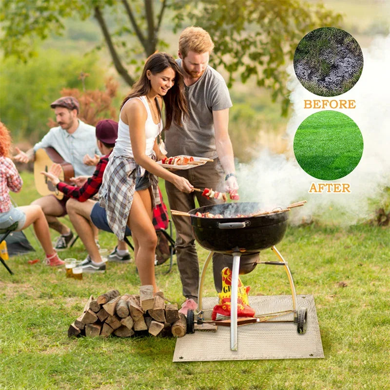 Fireproof BBQ Mat – High-Temp Grill Pit Protector for Camping & Outdoor Use