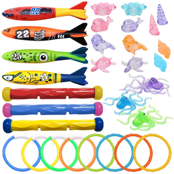 Kids Underwater Diving Toy Set – Cartoon Pool Throwing Game Toys