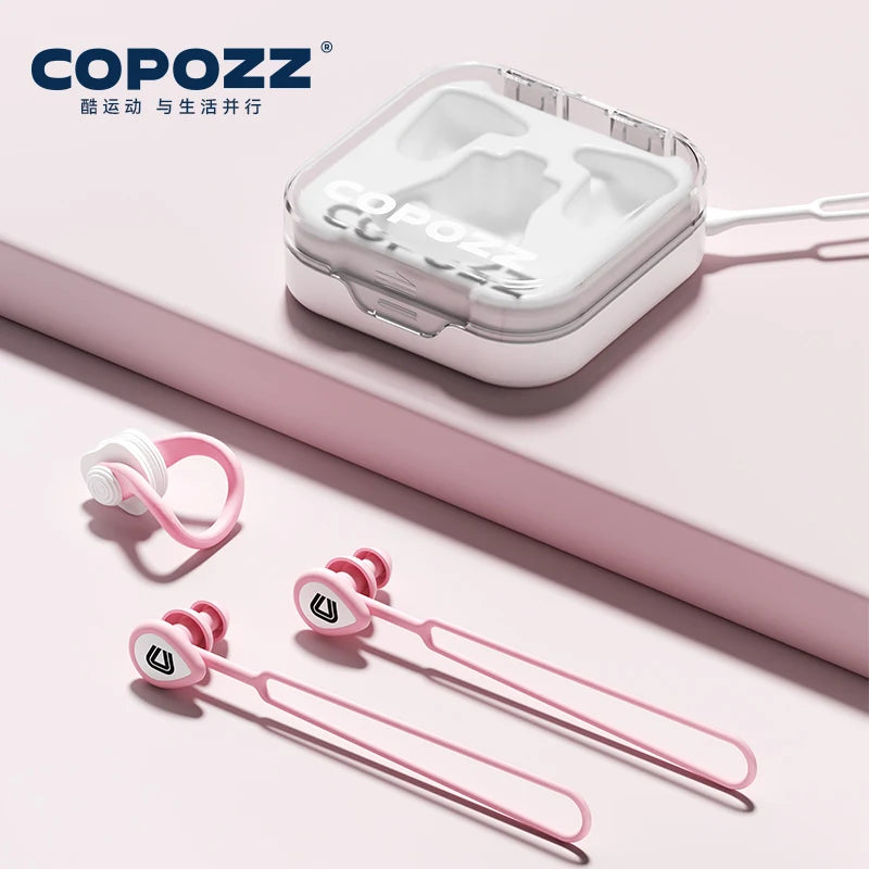 COPOZZ Silicone Swimming Earplugs & Nose Clip Set