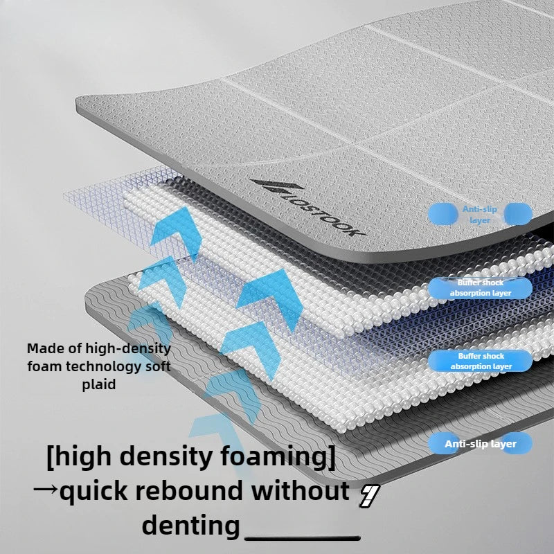 Extra Wide Thick Foldable Non-Slip Yoga Mat – Quiet Home Workout Fitness Mat