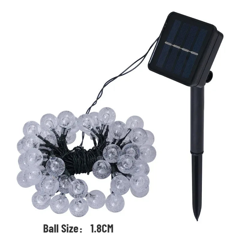 2024 Solar Crystal Globe String Lights – Waterproof IP65 LED Fairy Lights for Outdoor Garden, Patio, Party & Holiday Decor