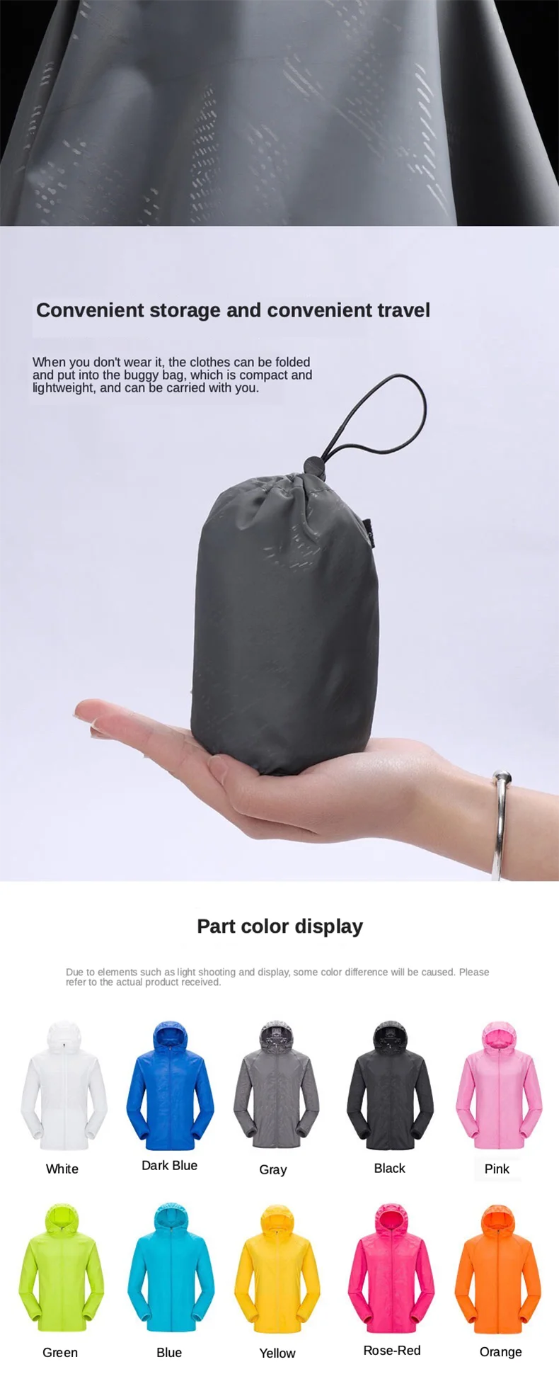 JNLN Waterproof Camping Rain Jacket – Quick-Dry Windbreaker with Pockets