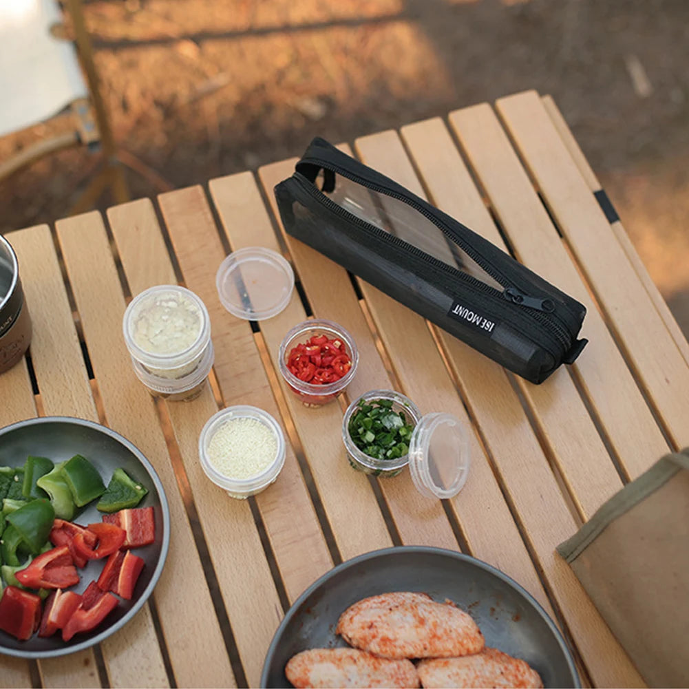 Portable Camping Spice Kit – 5 Clear Bottles