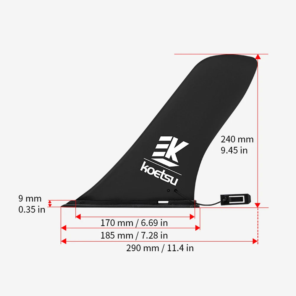 Detachable Longboard Paddle Board Fin – 10 to 4.5 Inch Surfboard Tail Fin