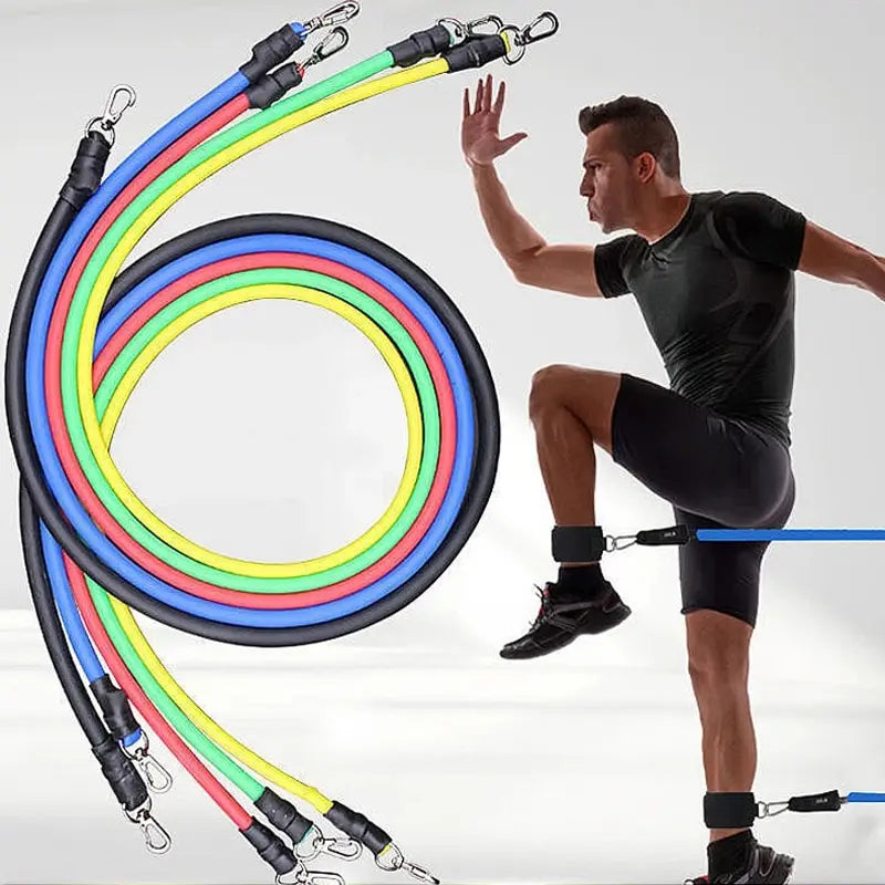 11-Piece TPE Resistance Band Set with Handles & Accessories