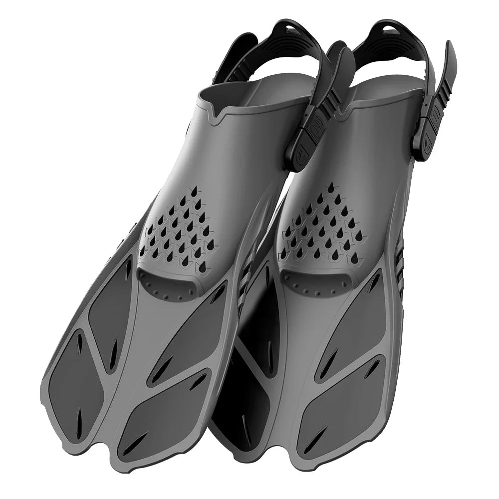 Adjustable Silicone Snorkel Fins – Open Heel Flippers