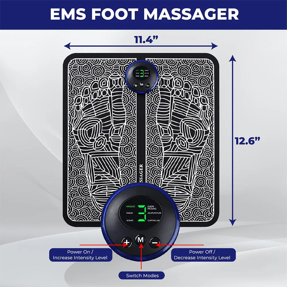 Intelligent Foot Massage Pad – 8 Modes, 19 Levels