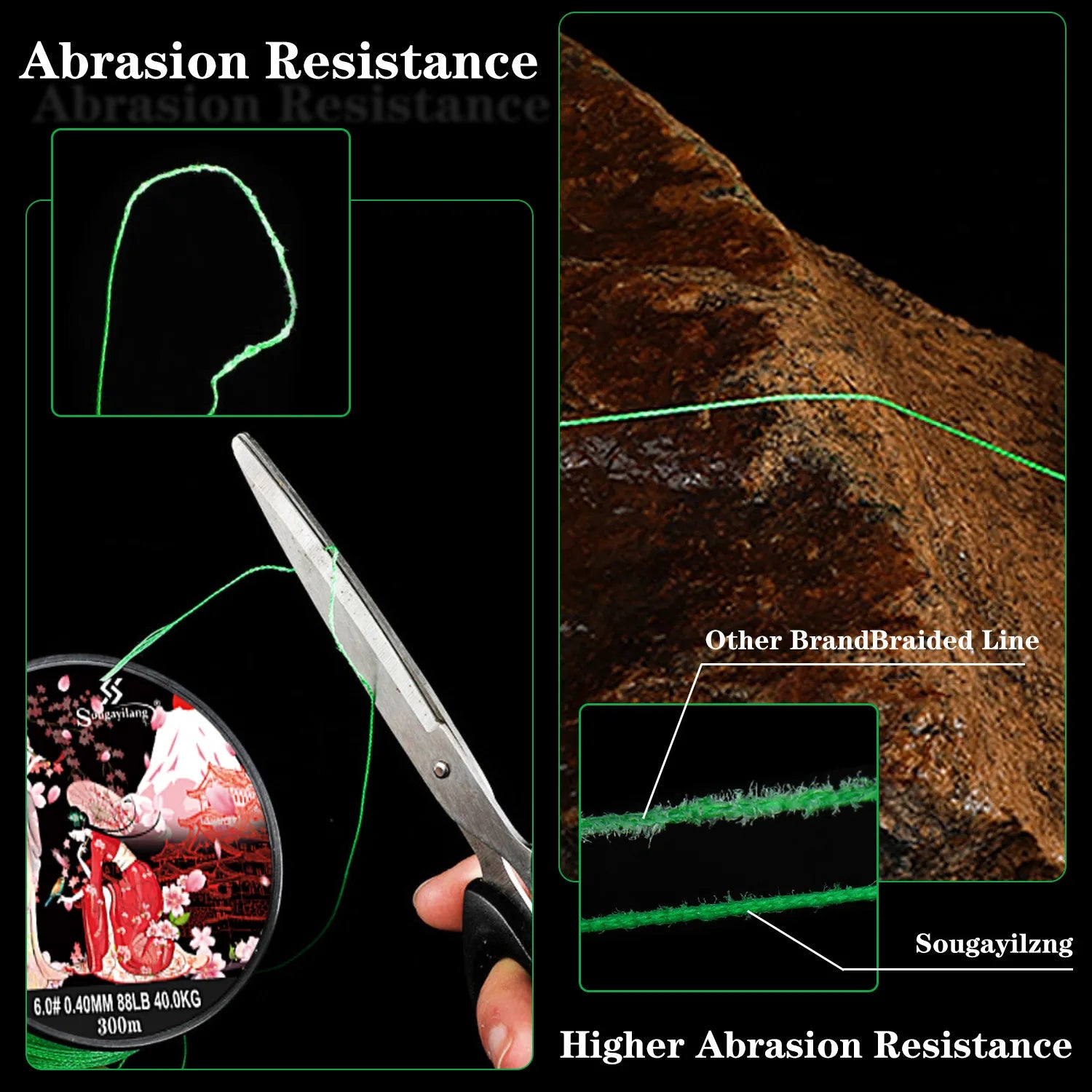 Sougayilang 300M 8-Strand Braided Fishing Line – Multifilament X8