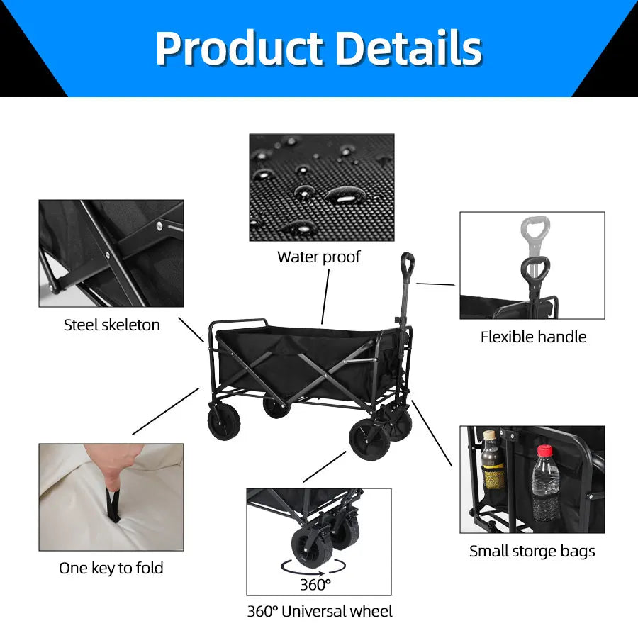Heavy-Duty Folding Outdoor Utility Wagon