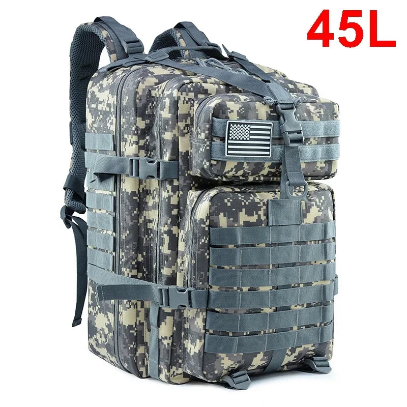 30/50L Tactical Backpack – MOLLE Survival Pack for Hiking, Travel & Hunting