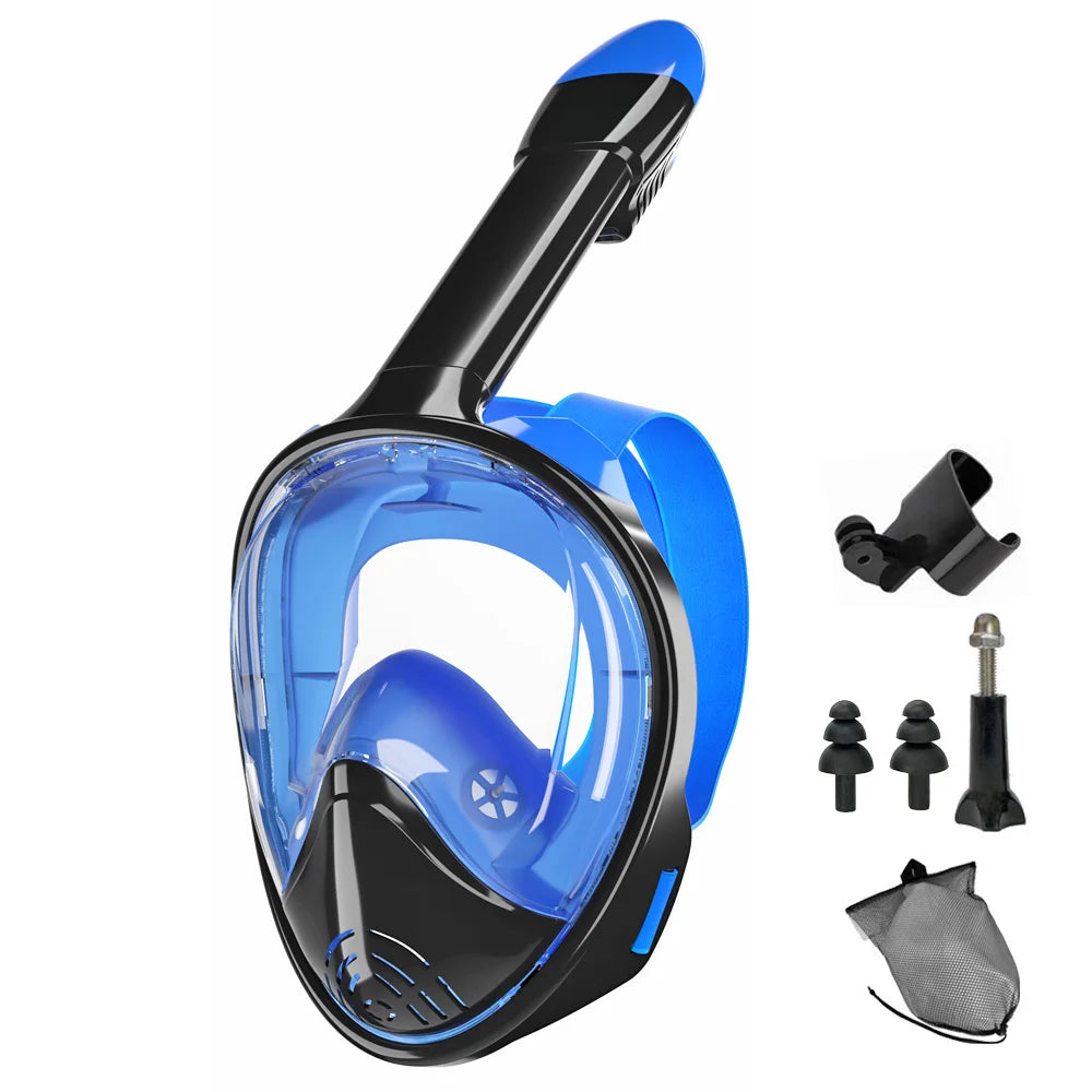 Professional Full-Face Snorkeling Mask – Anti-Fog Scuba Goggles for Kids & Adults