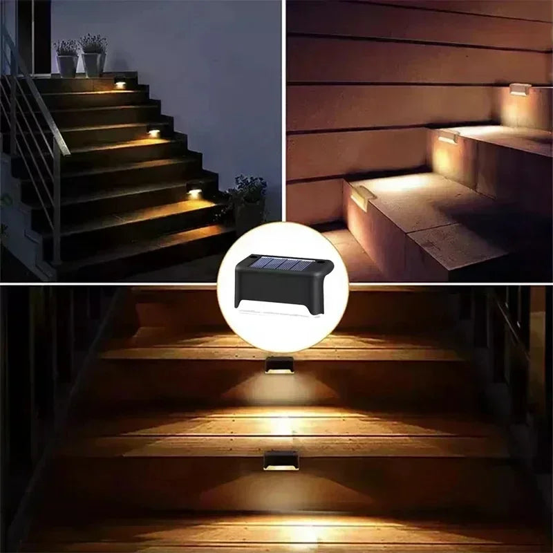 1/4/8/12Pcs Solar LED Step Lights – Waterproof Outdoor Deck & Stair Lamps for Garden, Patio, and Pathway Decor