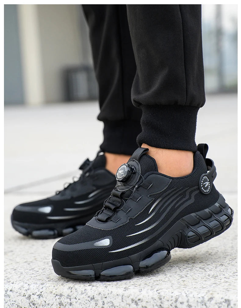 Men’s Safety Work Shoes – Anti-Smash, Anti-Puncture with Rotating Buckle