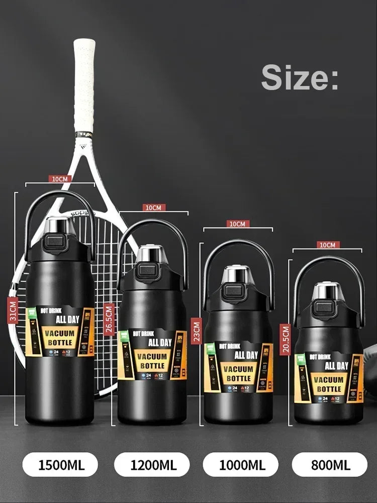 Vacuum Insulated Stainless Steel Water Bottle with Straw – Hot & Cold Thermos