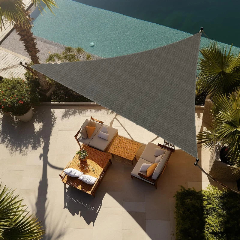 3x3x3M Waterproof Triangle Sun Shade Sail – Outdoor UV Canopy for Backyard, Patio, Camping & Garden