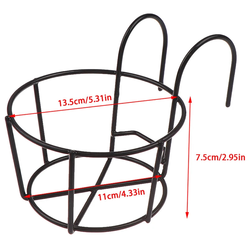Iron Hanging Plant Rack for Balcony or Fence