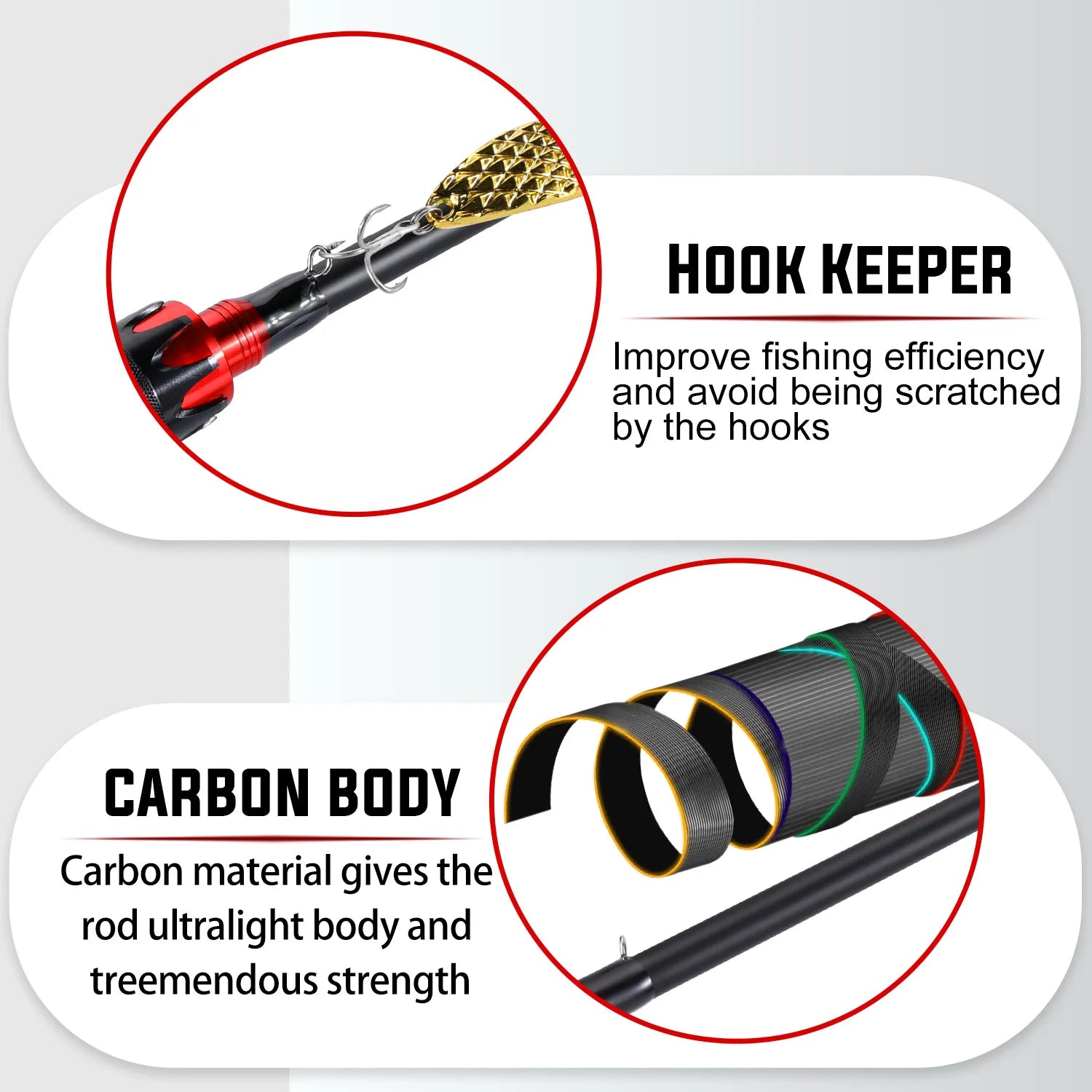 Sougayilang 2.1m Ultralight Carbon Spinning Rod – 4 Sections