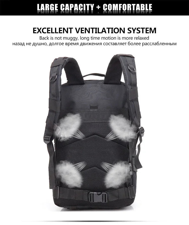 30/50L Tactical Backpack – MOLLE Survival Pack for Hiking, Travel & Hunting