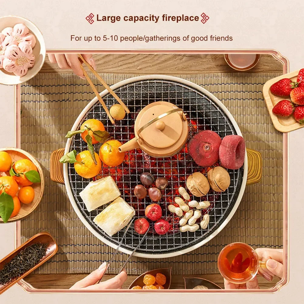 Portable Korean Charcoal BBQ Grill – Stainless Steel Outdoor Camping Stove