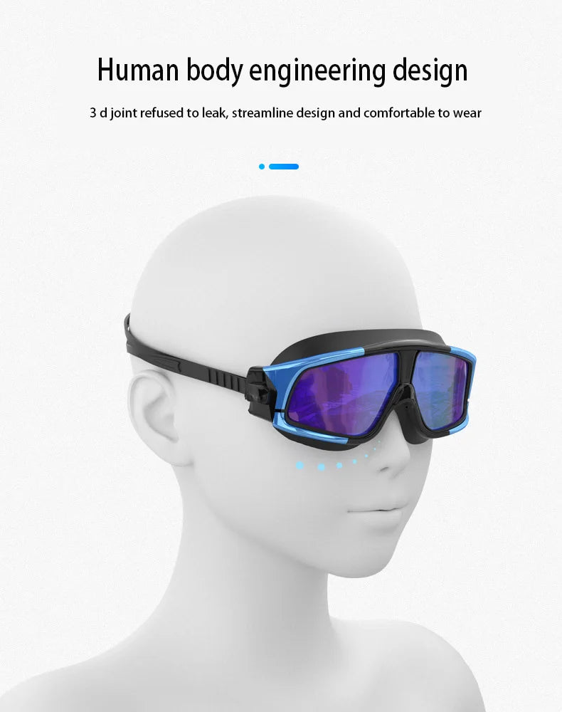 Large Frame HD Anti-fog Swimming Goggles