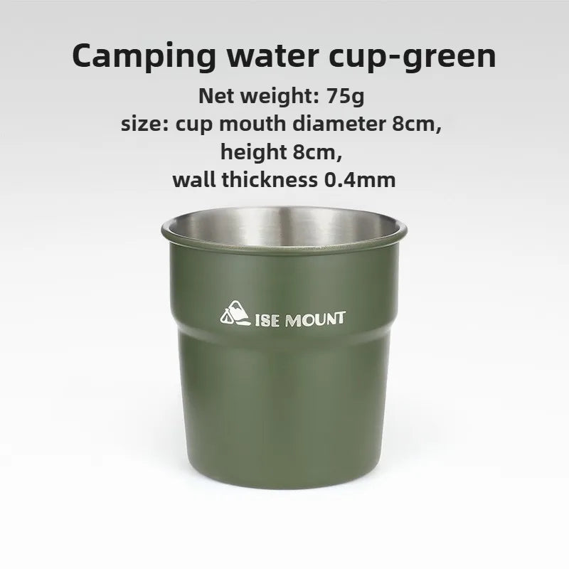 ISE MOUNT Stainless Steel Camping Cup with Storage Bag