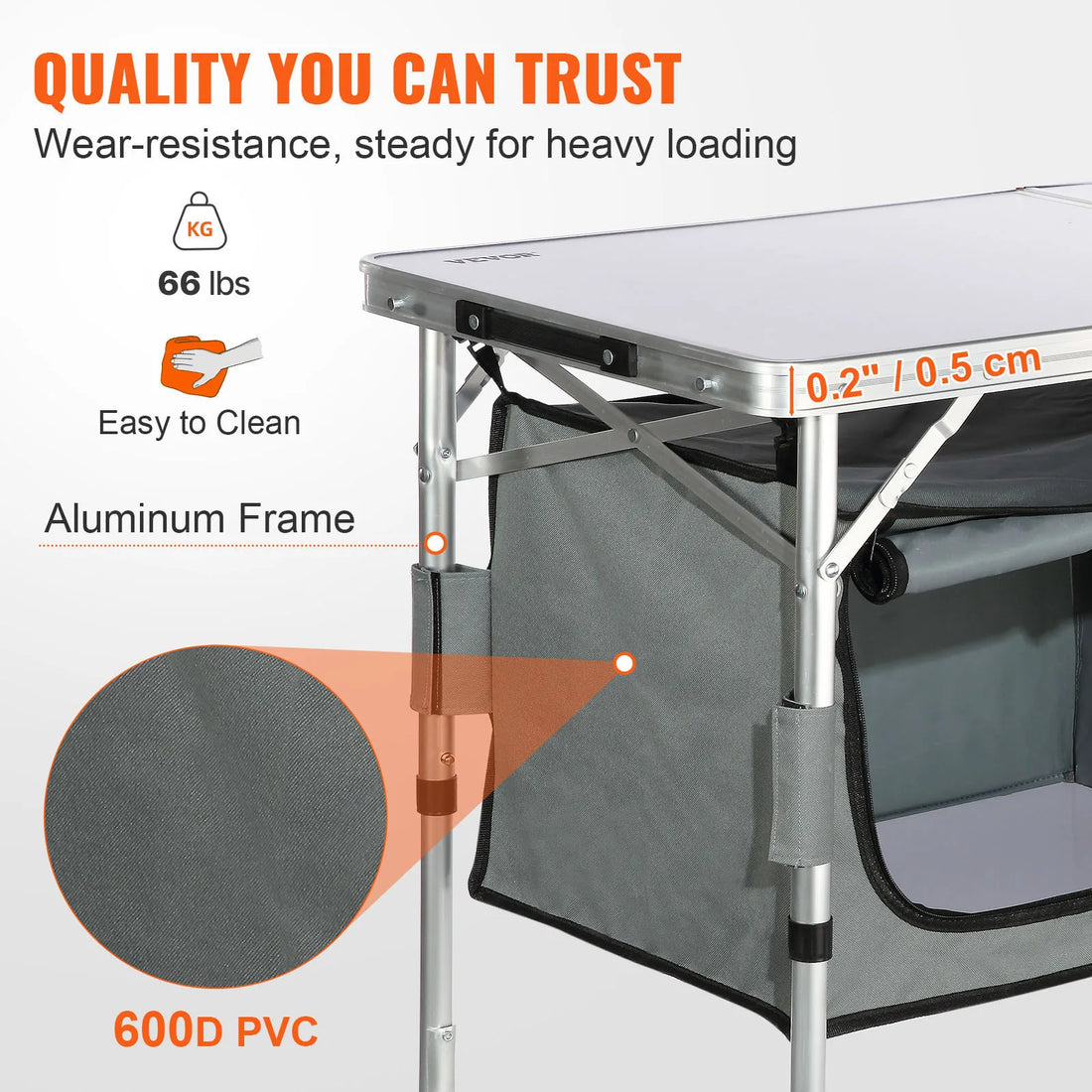 SucceBuy Folding Camping Kitchen Table – Quick Setup Outdoor Table