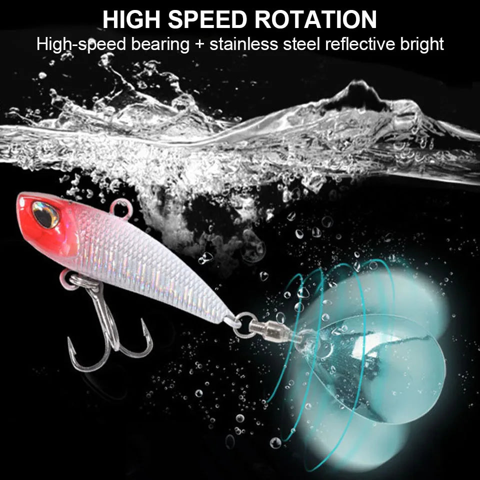 WALK FISH Metal Spinner Bait VIB Lure – 7g/11g/15g/21g Trolling Wobbler with Rotating Tail