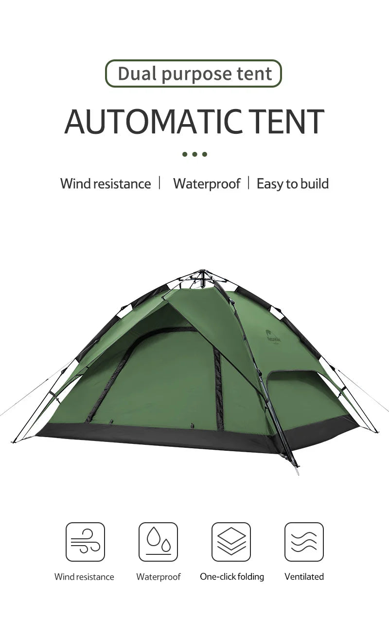 Naturehike 3-Person One-Touch Camping Tent