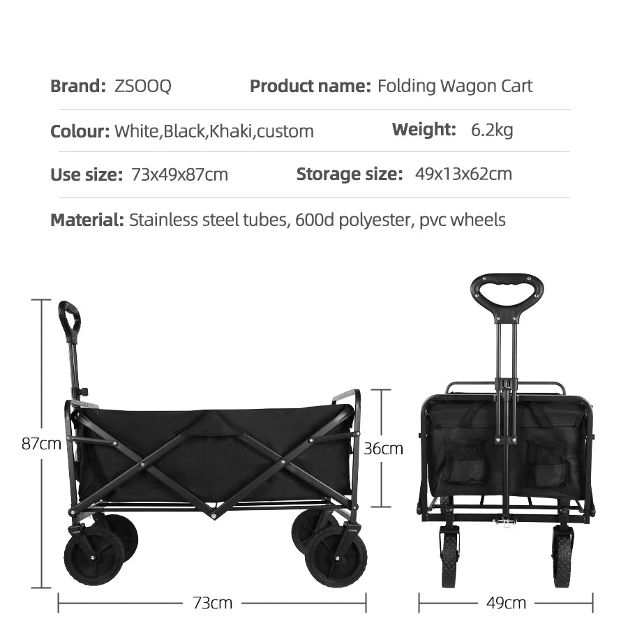 Heavy-Duty Folding Outdoor Utility Wagon