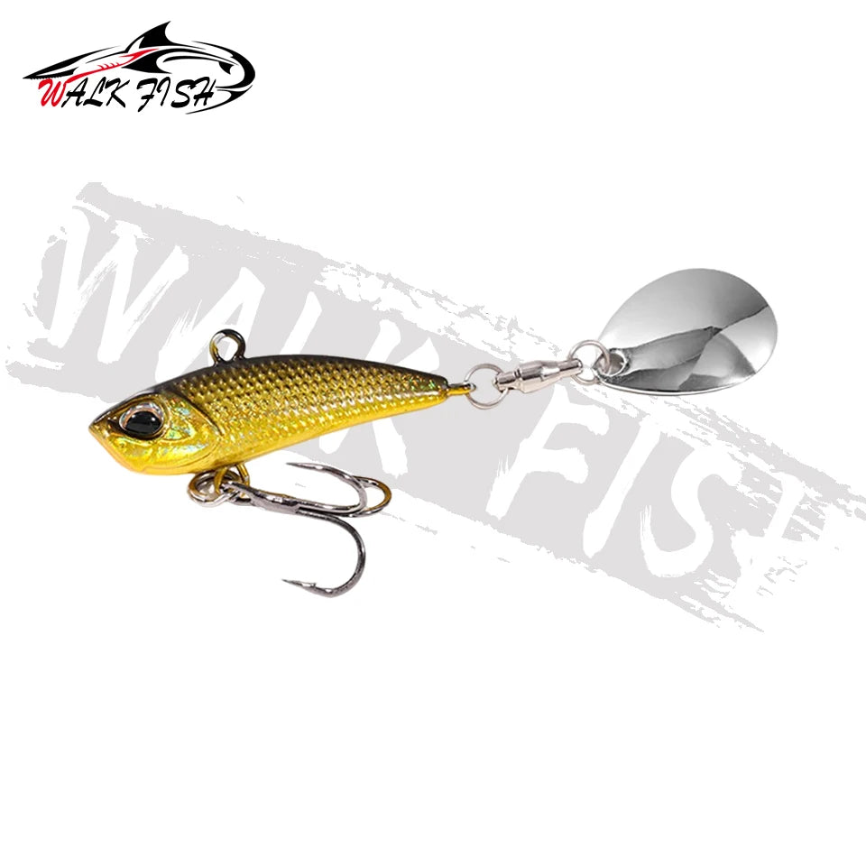 WALK FISH Metal Spinner Bait VIB Lure – 7g/11g/15g/21g Trolling Wobbler with Rotating Tail