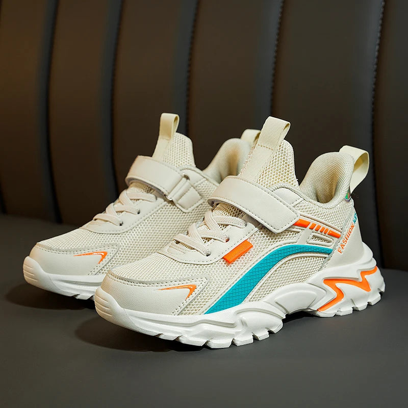 Lightweight Kids' Black Mesh Sneakers – Breathable & Non-Slip