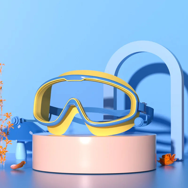Large Frame Waterproof HD Swimming Goggles with Earplugs – For Adults & Kids