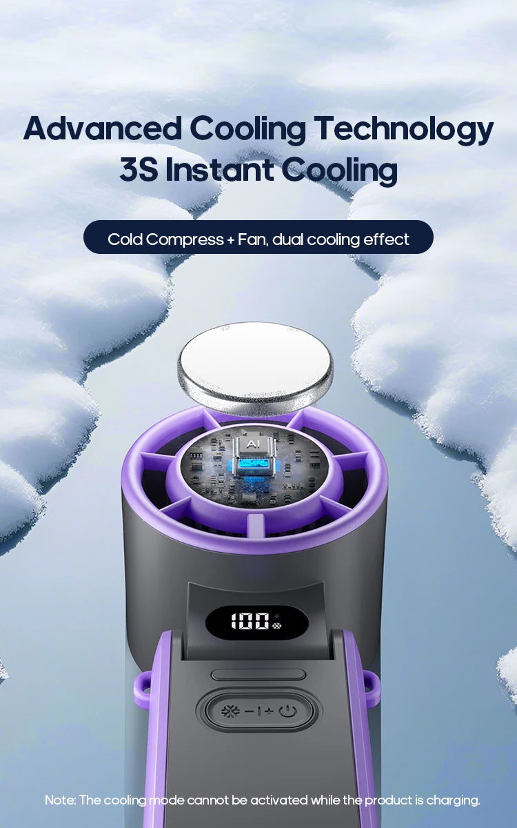 KINSCOTER Mini Portable Handheld Fan – Foldable, Rechargeable, Turbo Cooling