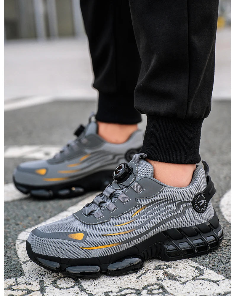 Men’s Safety Work Shoes – Anti-Smash, Anti-Puncture with Rotating Buckle