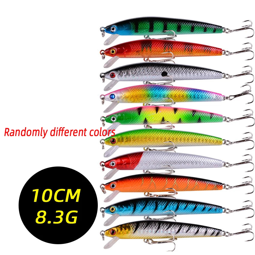 3/5/8-Piece Random Fishing Lure Set – Minnow Crankbait Artificial Bait Kit