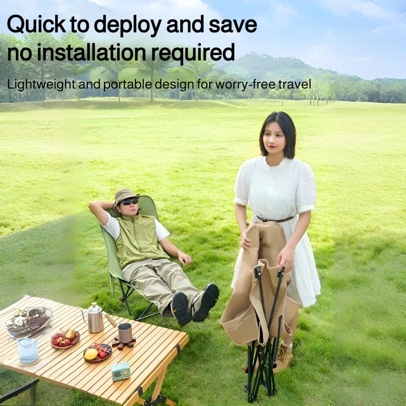 Adjustable Folding Outdoor Moon Chair – Portable High Back Camping & Beach Chair