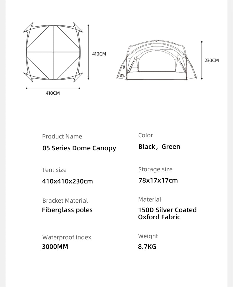 ShineTrip Waterproof Silver-Coated Camping Canopy