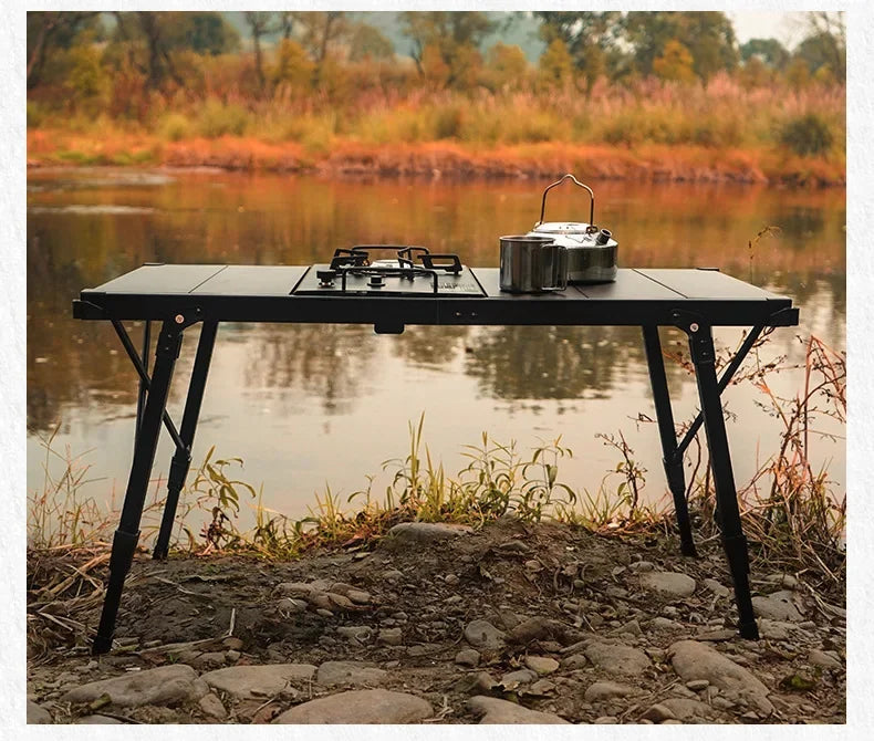 NOBANA&GLS Folding IGT BBQ Table – Adjustable & Lightweight