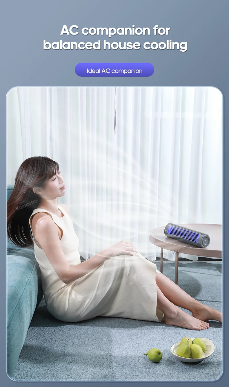 KINSCOTER Rechargeable Desktop Air Conditioner Fan – Wall-Mount, 3-Speed Cooling