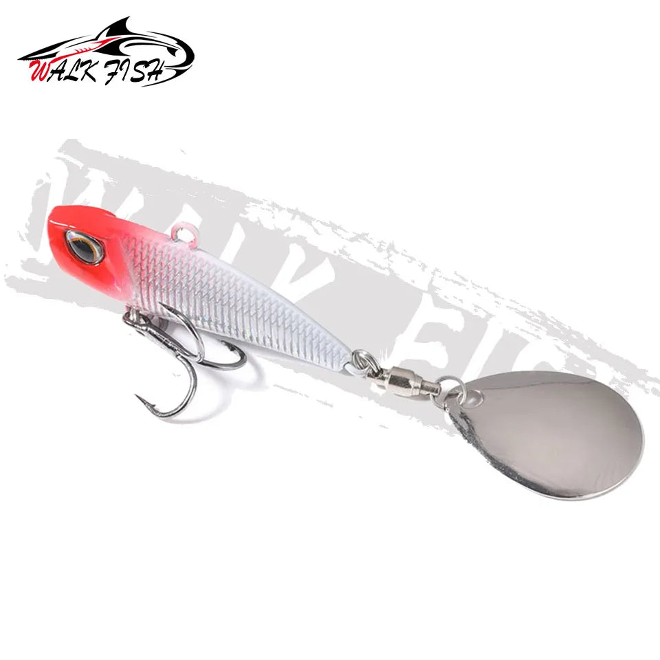 WALK FISH Metal Spinner Bait VIB Lure – 7g/11g/15g/21g Trolling Wobbler with Rotating Tail