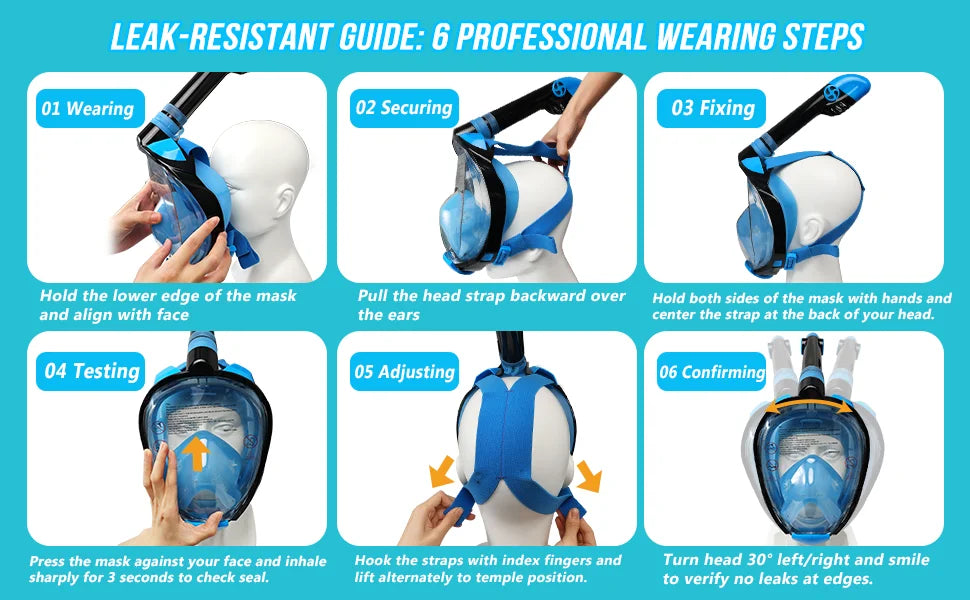 Full-Face Anti-Fog Diving Mask – Waterproof Snorkeling Gear for Adults & Kids