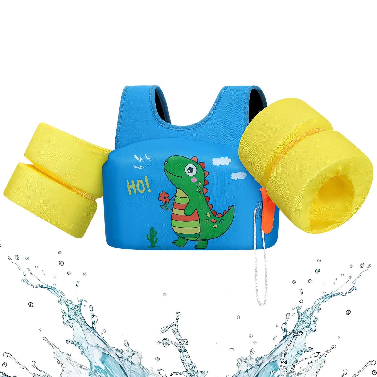Children’s Swim Life Vest with Arm Floats & Whistle