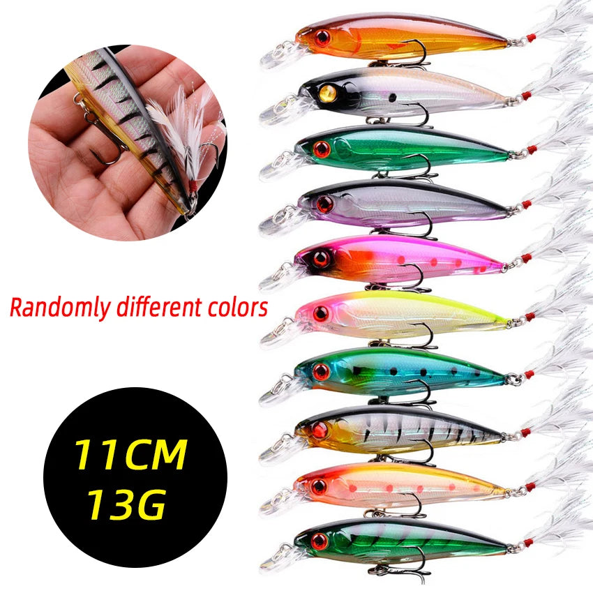 3/5/8-Piece Random Fishing Lure Set – Minnow Crankbait Artificial Bait Kit