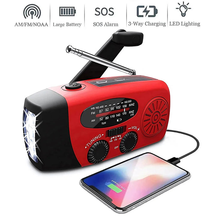 Solar Hand Crank Camping Light with AM/FM Radio