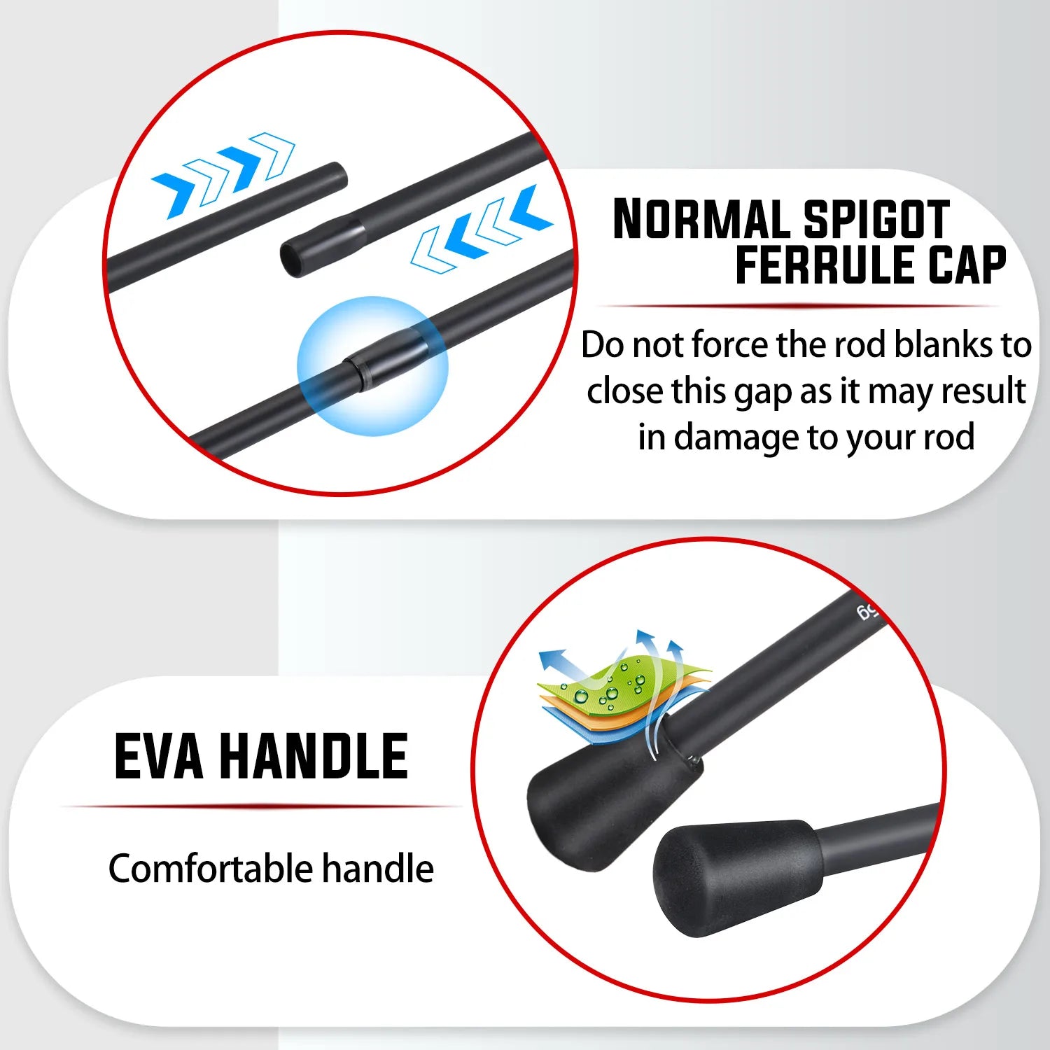 Sougayilang 2.1m Ultralight Carbon Spinning Casting Rod – 4-Section