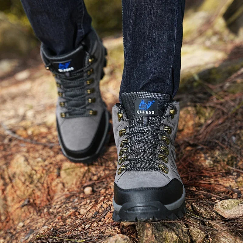 Plus Size Unisex High-Top Hiking Sneakers – Non-Slip Outdoor Boots