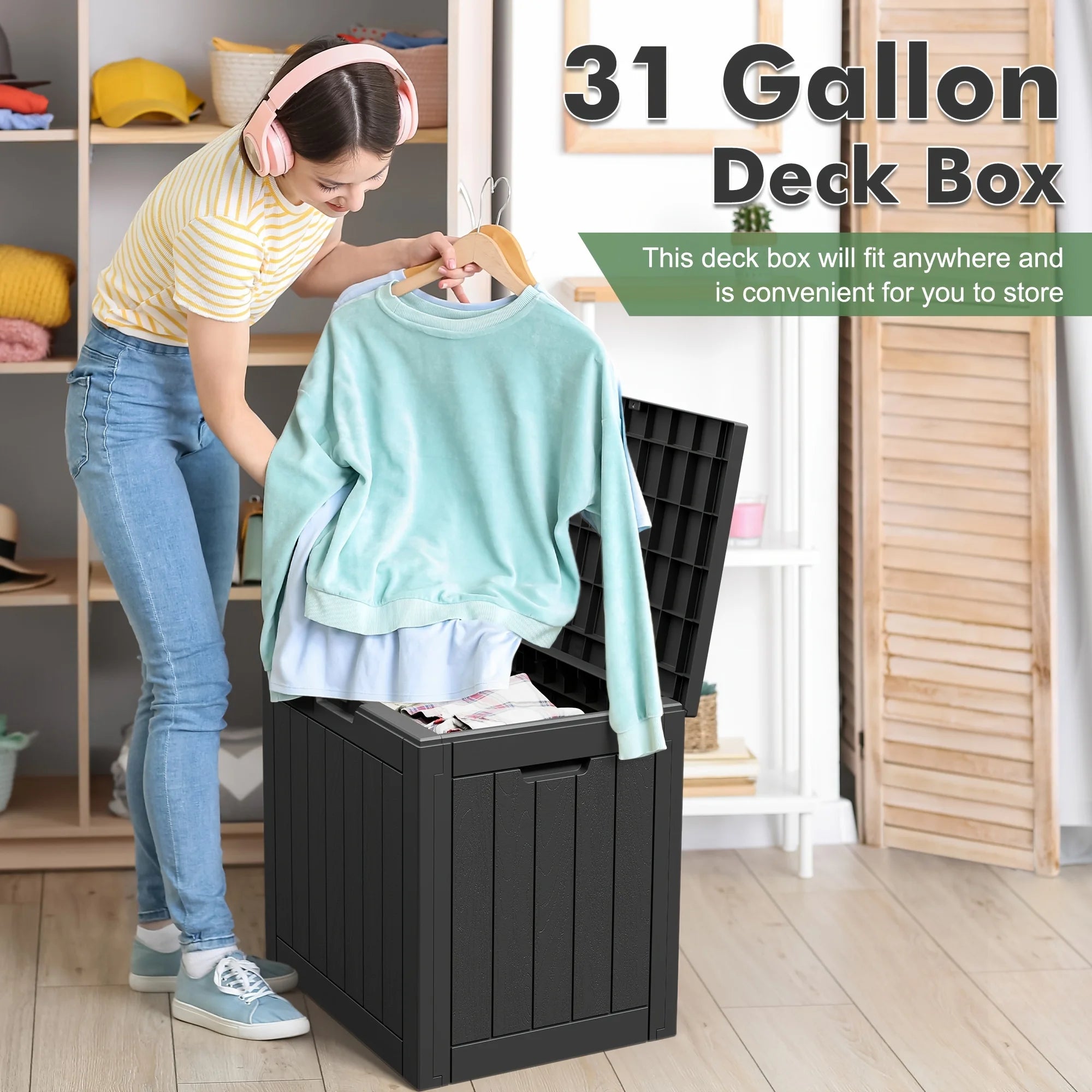 Resin Outdoor Storage Deck Box – 150/100/32 Gallon Weather-Resistant Patio Organizer